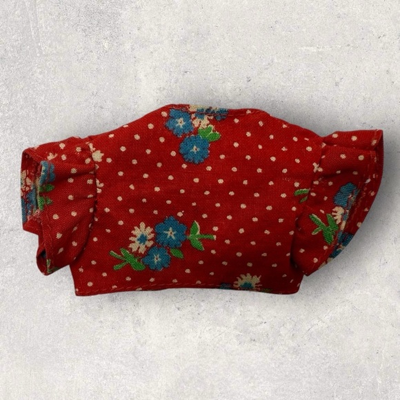 Vtg BARBIE BEST BUY #7209 Blue And Red Floral Polka Dot Swirl skirt  top 1975 - Picture 7 of 8